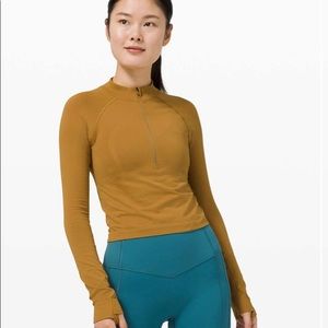 lululemon athletica Mustard Crop Top